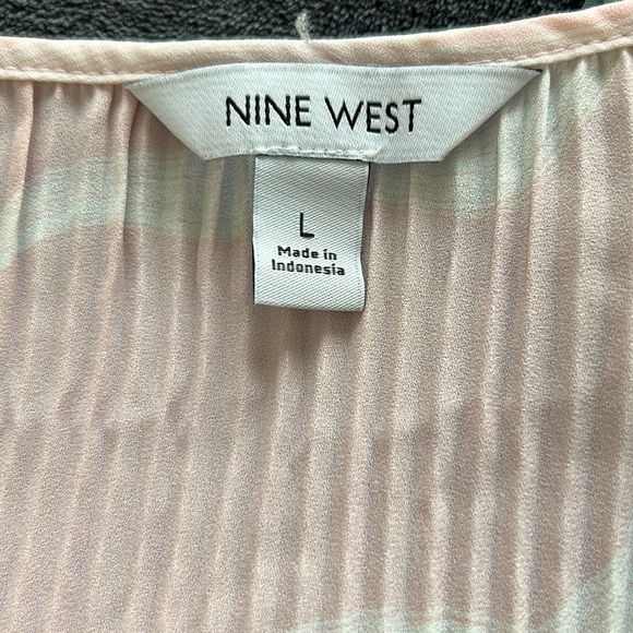 Nine West Pink White Shirt Top L XL - Picture 5 of 7